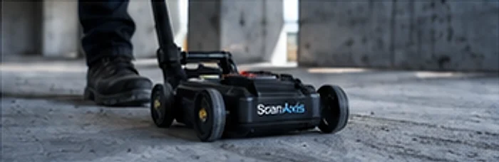 Géoradar ScanAxis posé sur une dalle de béton